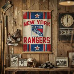 New York Rangers, Canvas Wall Tapestry, Medium, 36x24, NHL, Home