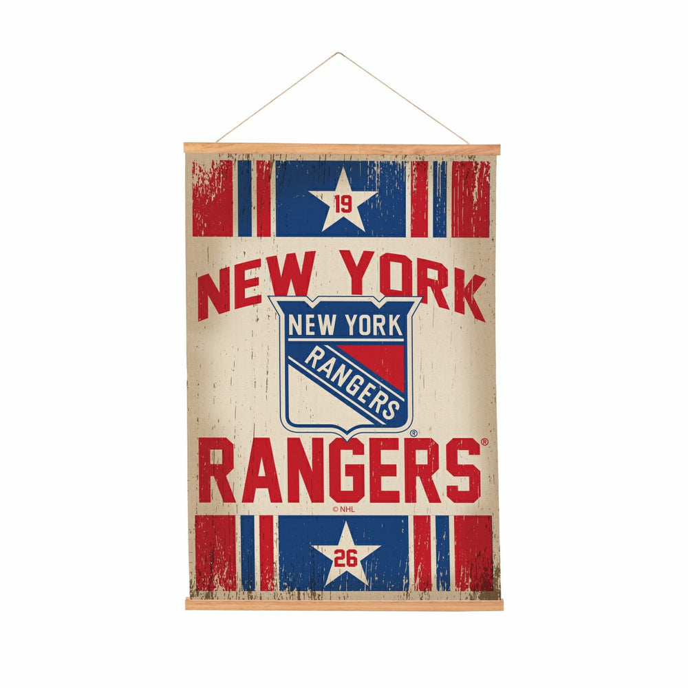 New York Rangers, Canvas Wall Tapestry, Medium, 36x24, NHL, Home