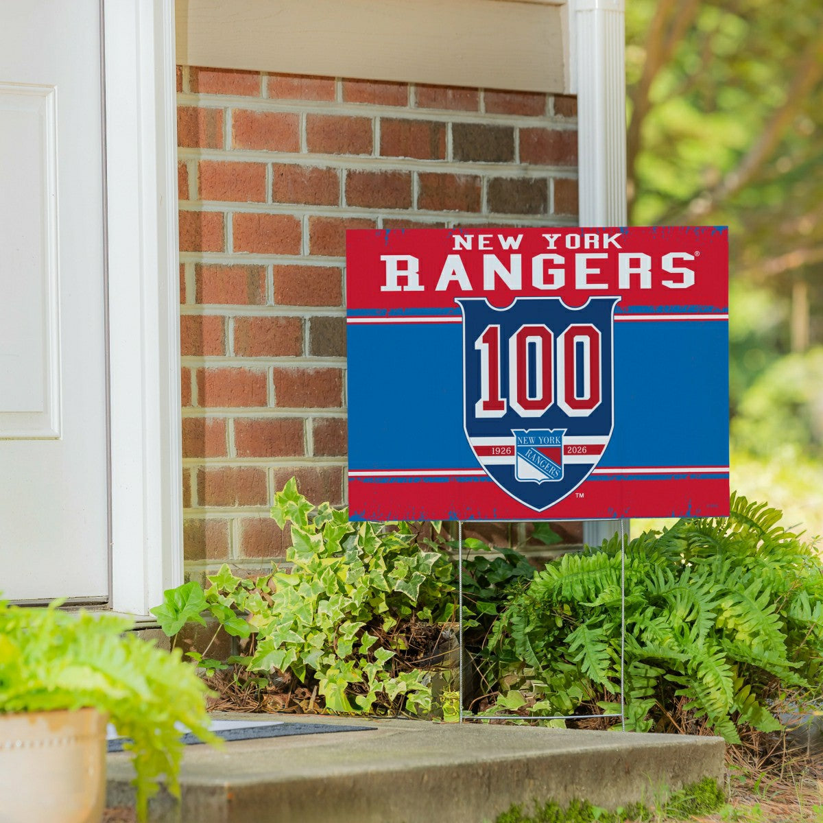 New York Rangers, 100 Anniversary Cororplast Yard Sign, NHL, Home