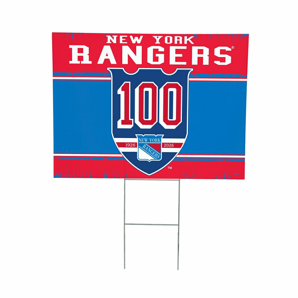 New York Rangers, 100 Anniversary Cororplast Yard Sign, NHL, Home