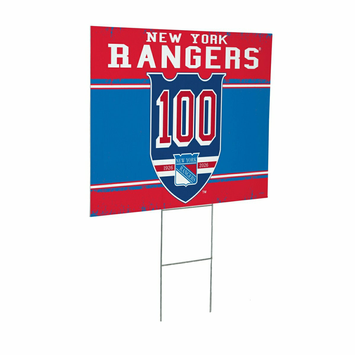 New York Rangers, 100 Anniversary Cororplast Yard Sign, NHL, Home