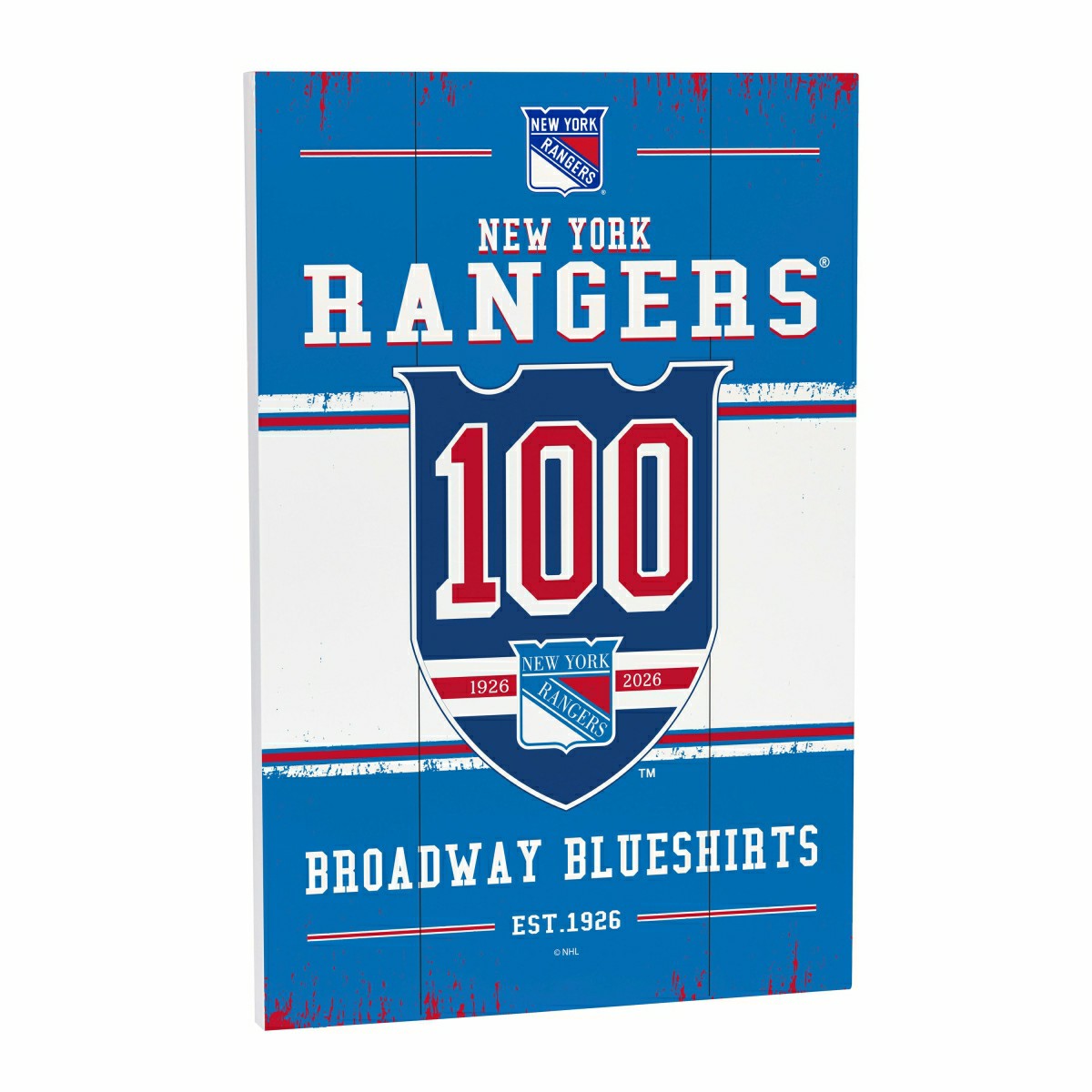 New York Rangers,100 Anniversary Wood Wall Sign, 16x24, NHL, Home