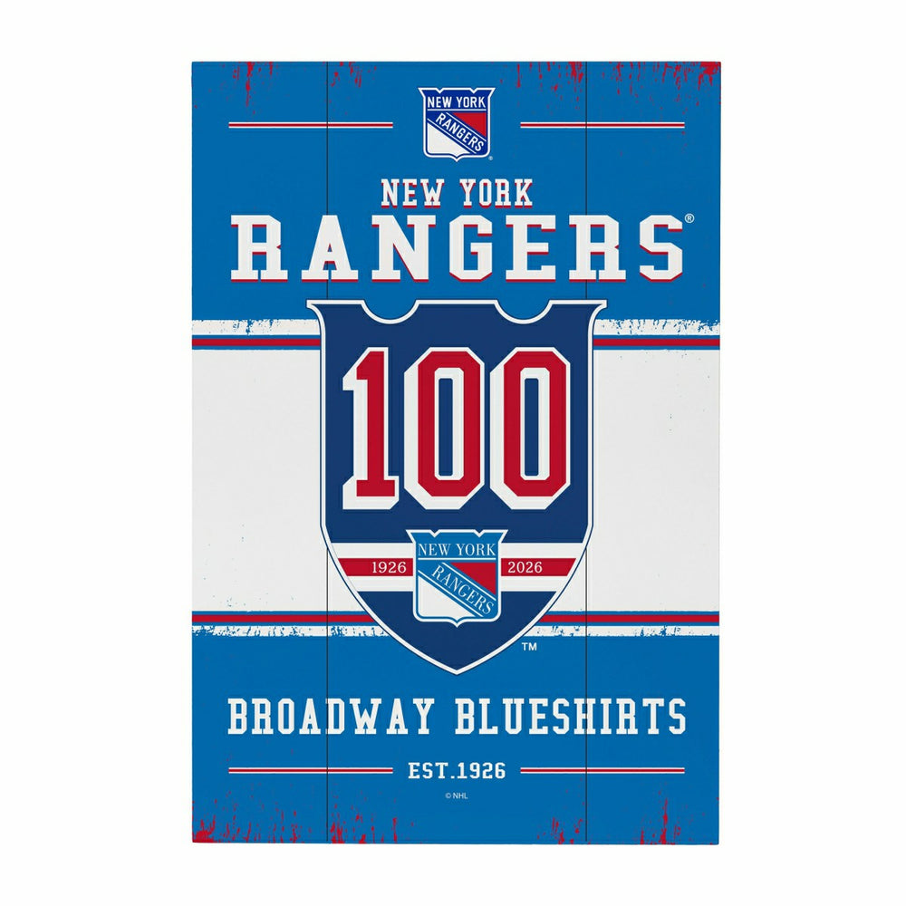 New York Rangers,100 Anniversary Wood Wall Sign, 16x24, NHL, Home