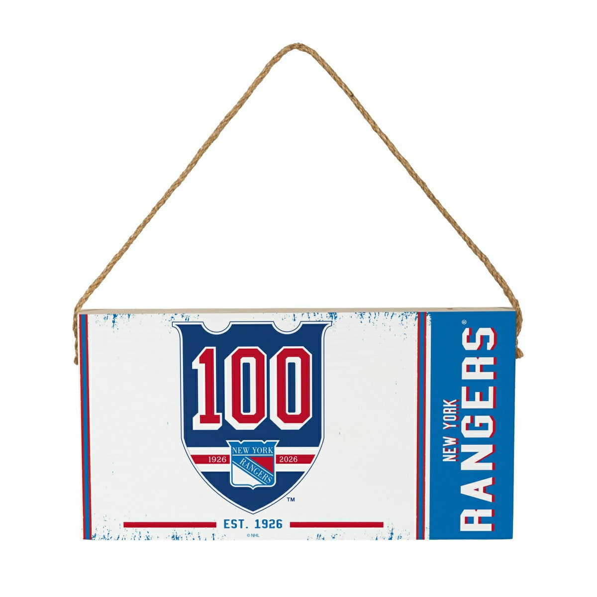 New York Rangers,100 Anniversary Wood Wall Sign, 6x11, NHL, Home