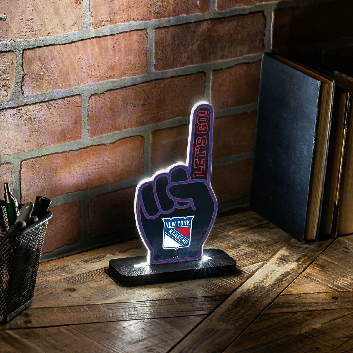 New York Rangers Hockey Foam Finger Desklite LED Decor, NHL, Home