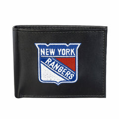 New York Rangers Black Bi-Fold Embroidered Wallet w/ RFID Blocking, NHL, Home