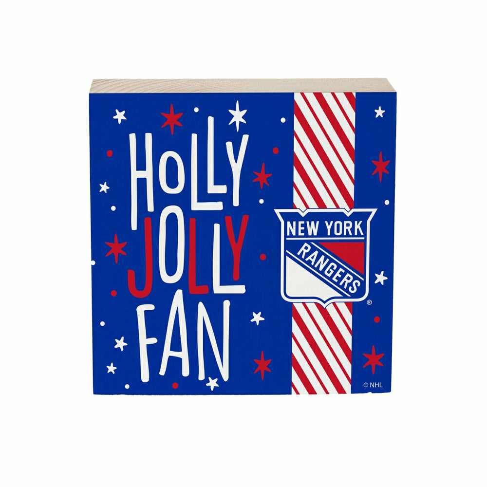 New York Rangers Block, Holiday, 6x6, NHL, Home