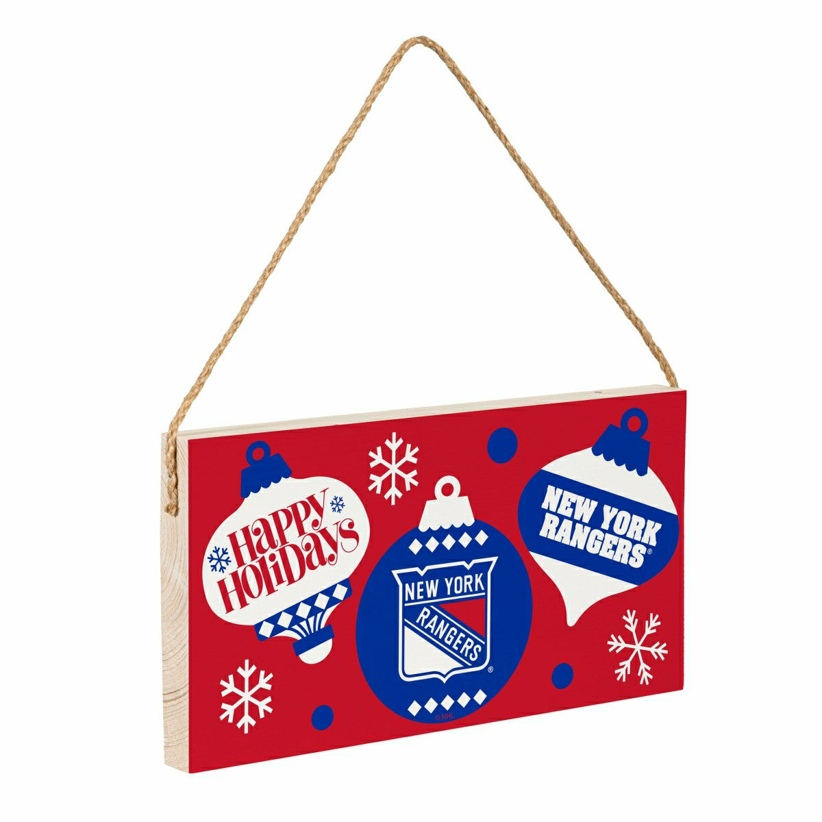 New York Rangers Holiday Wood Wall Sign, 6x11, NHL, Home