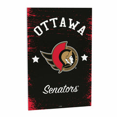 Ottawa Senators Wood Wall Sign, 16x24, NHL, Home