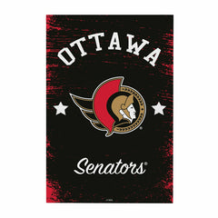 Ottawa Senators Wood Wall Sign, 16x24, NHL, Home