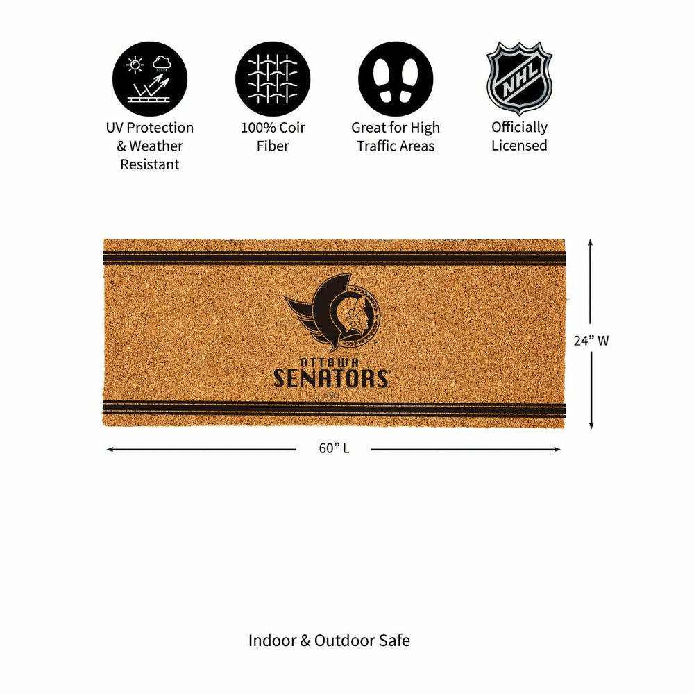 Ottawa Senators Extra Large One Color Coir Mat, 60"x24", NHL