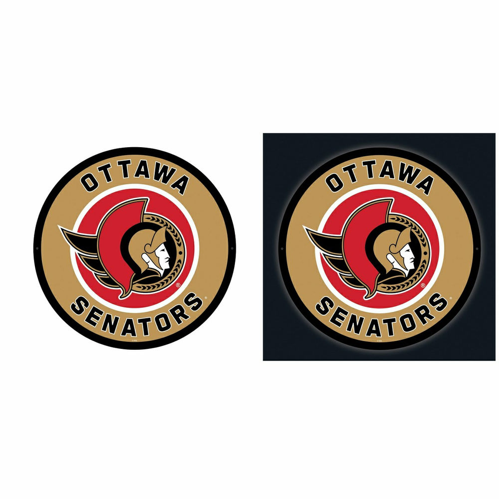 LED Wall Decor, Round, Ottawa Senators, NHL, Home