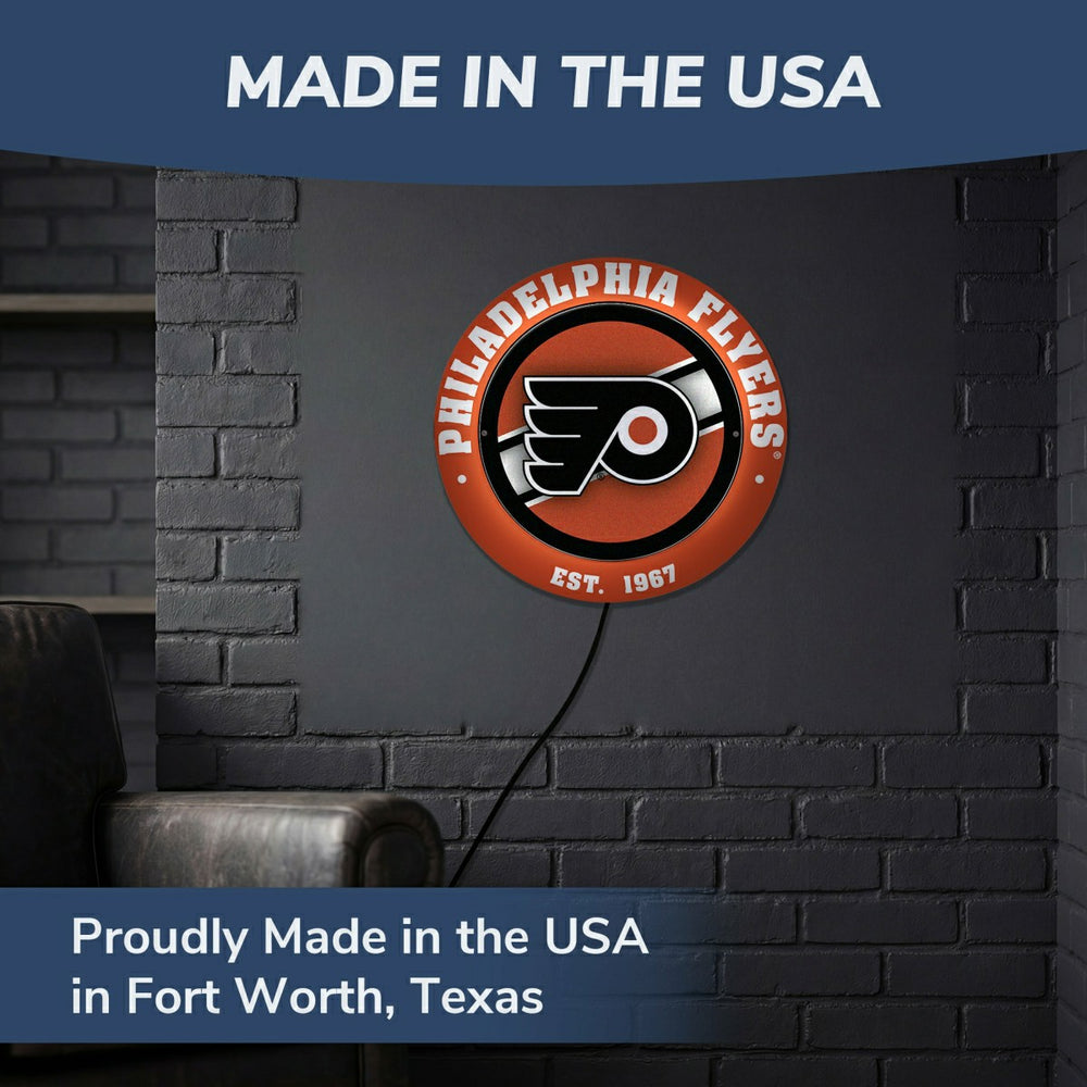 Philadelphia Flyers, Metal Lite, Round, NHL