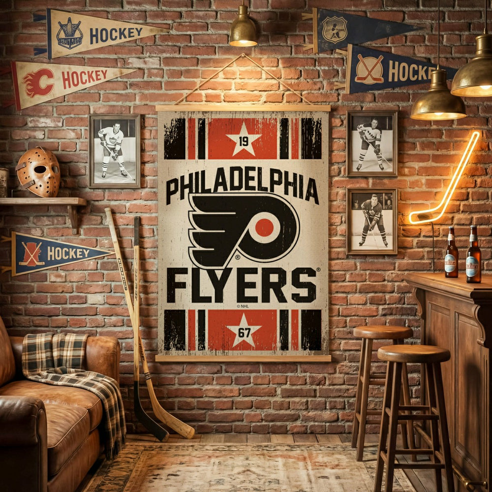 Philadelphia Flyers, Canvas Wall Tapestry, Large, 54x36, NHL, Home