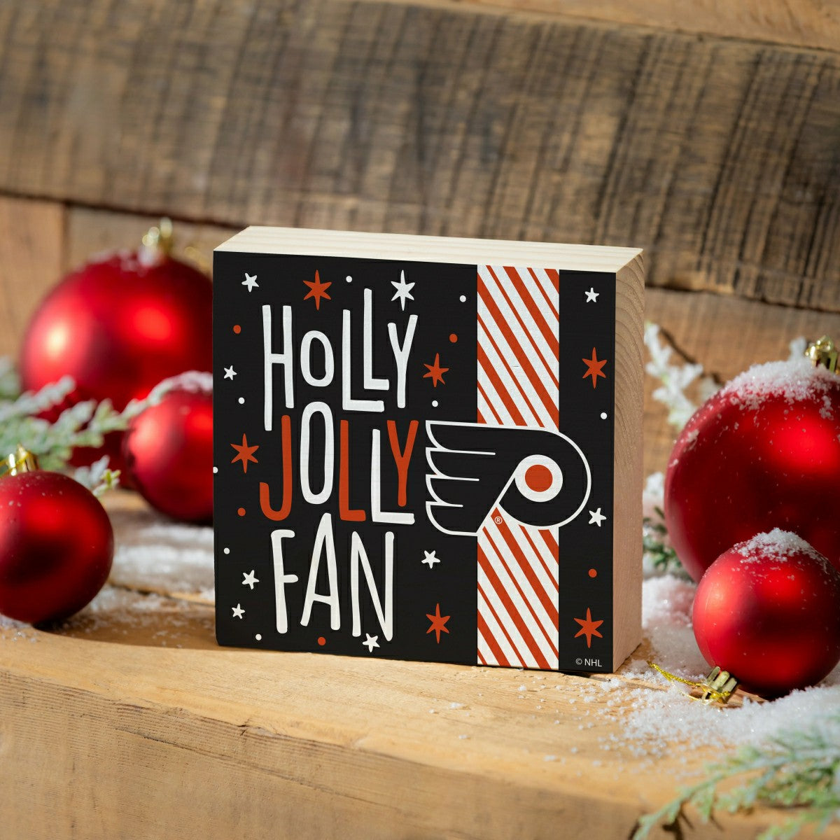 Philadelphia Flyers Block, Holiday, 6x6, NHL, Home