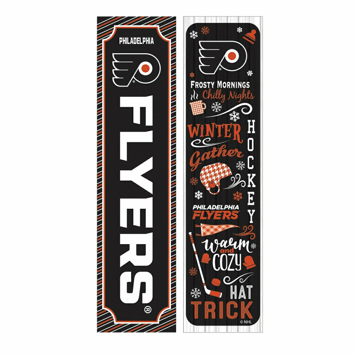 46" Double Sided Leaner, Philadelphia Flyers, Winter Seasonal, NHL, Home