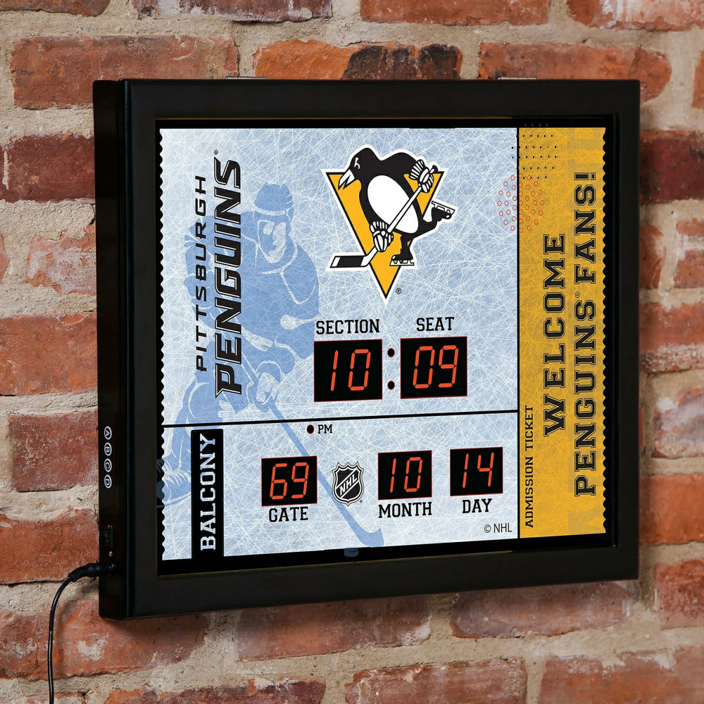 Scoreboard Wall Clock, Pittsburgh Penguins, NHL, Home