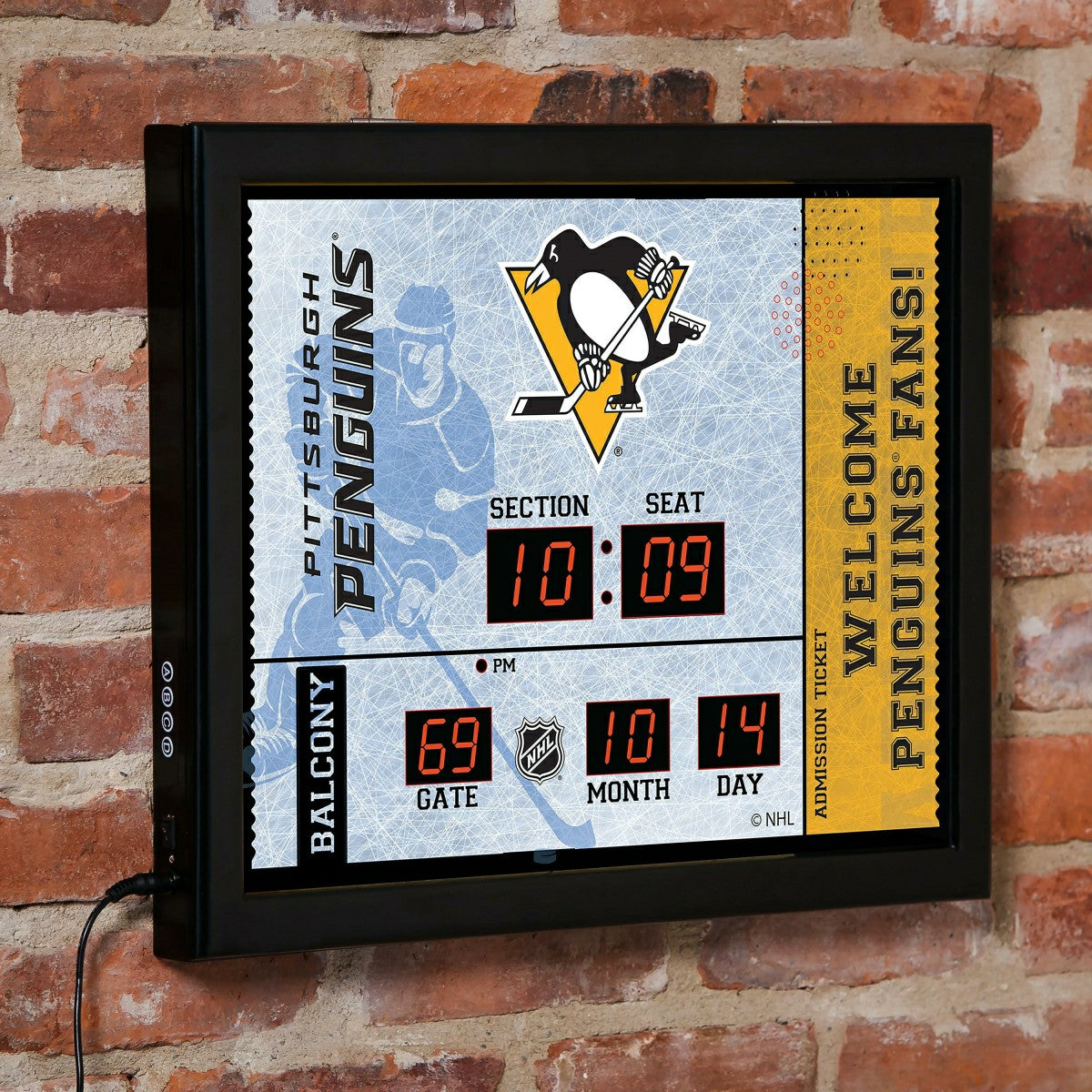 Scoreboard Wall Clock, Pittsburgh Penguins, NHL, Home