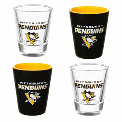 Pittsburgh Penguins 4-Piece Ceramic and Glass 2oz. Shot Glass Set, NHL, Home