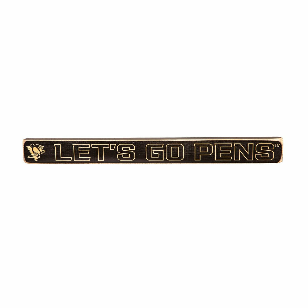 Pittsburgh Penguins Engraved Wood Sign, 1.5" x 18", NHL, Home