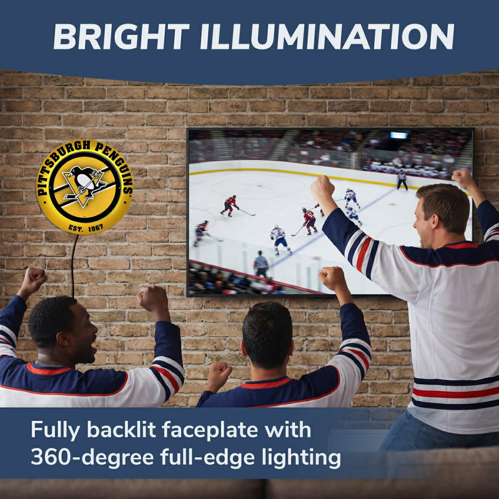 Pittsburgh Penguins, Metal Lite, Round, NHL