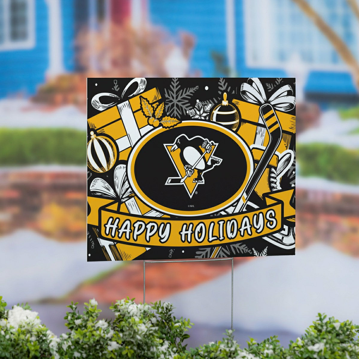 Pittsburgh Penguins Yard Sign, Holiday, NHL, Home