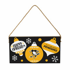 Pittsburgh Penguins Holiday Wood Wall Sign, 6x11, NHL, Home