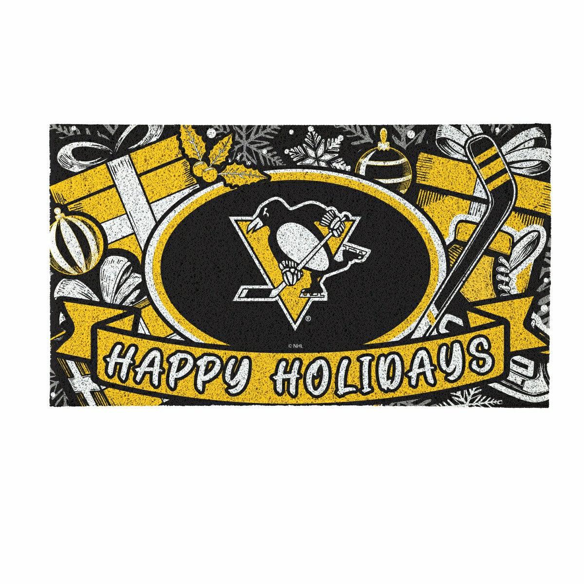 Pittsburgh Penguins Holiday PVC Mat, 28"x16", NHL