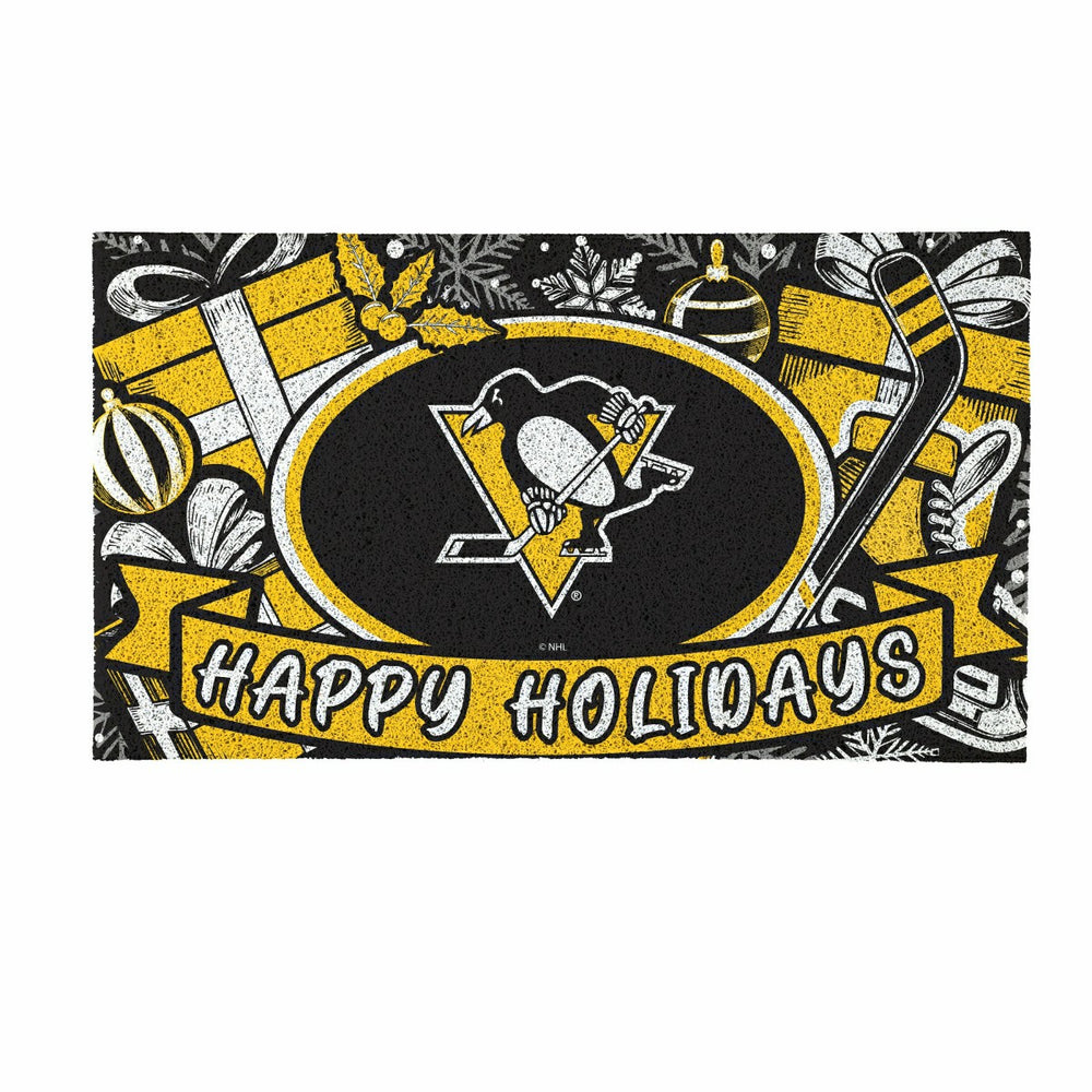 Pittsburgh Penguins Holiday PVC Mat, 28"x16", NHL