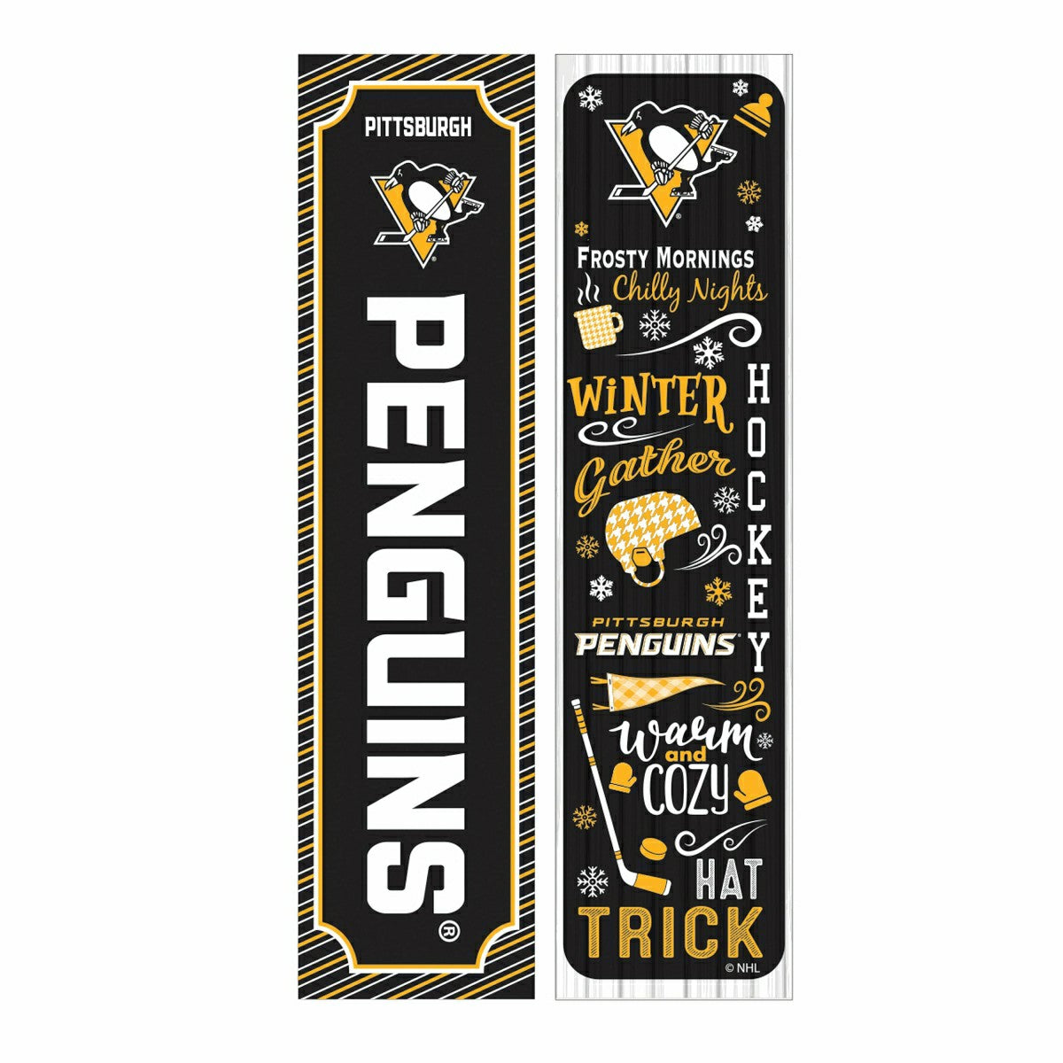 46" Double Sided Leaner, Pittsburgh Penguins, Winter Seasonal, NHL, Home