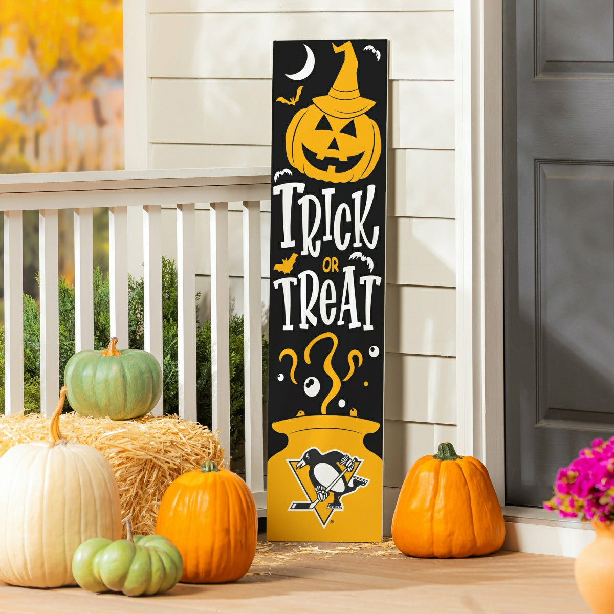 47" Double Sided Leaner, Pittsburgh Penguins, Halloween, NHL, Home