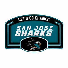 San Jose Sharks USA Embossed Steel Wall Sign, 11" x 17", NHL, Home