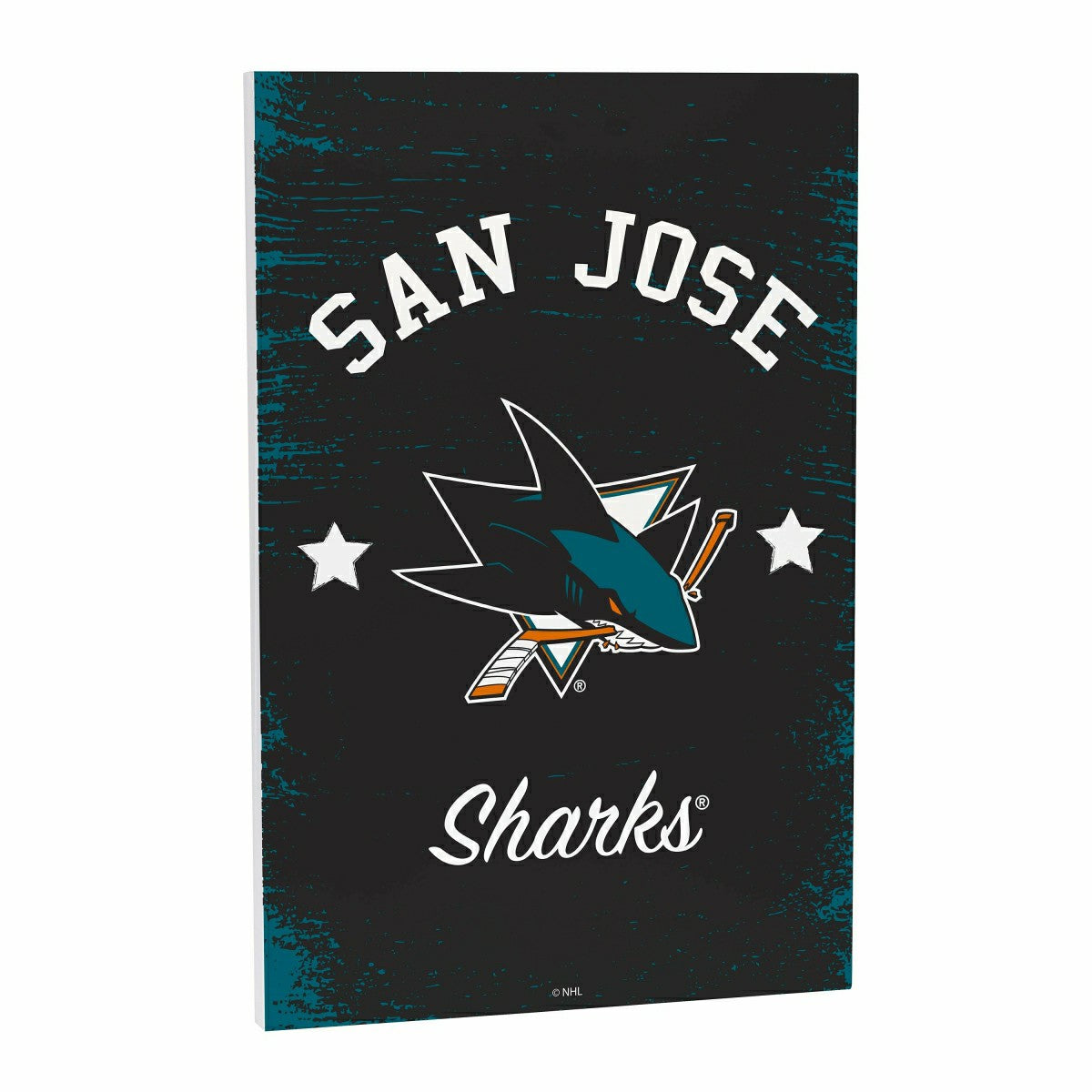 San Jose Sharks Wood Wall Sign, 16x24, NHL, Home