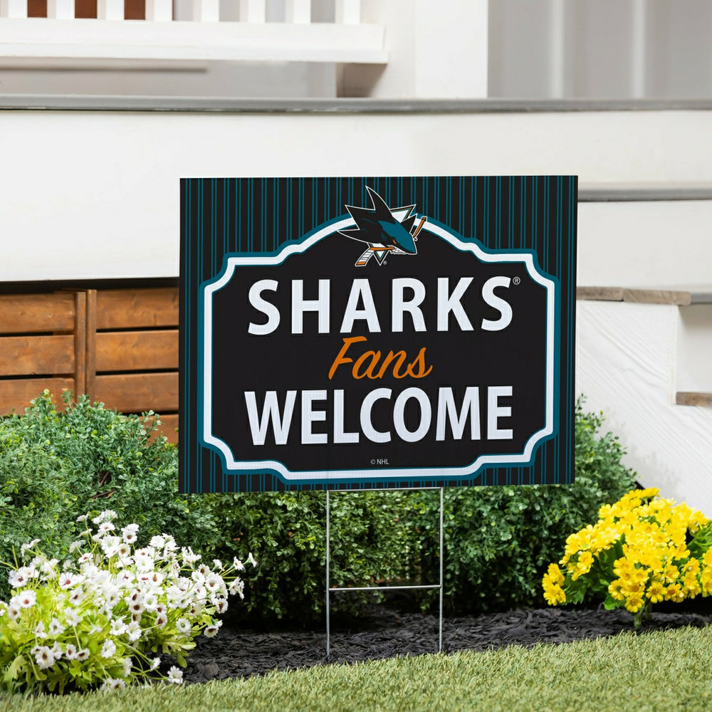 San Jose Sharks Coroplast Yard Sign, "Fans Welcome", NHL, Home