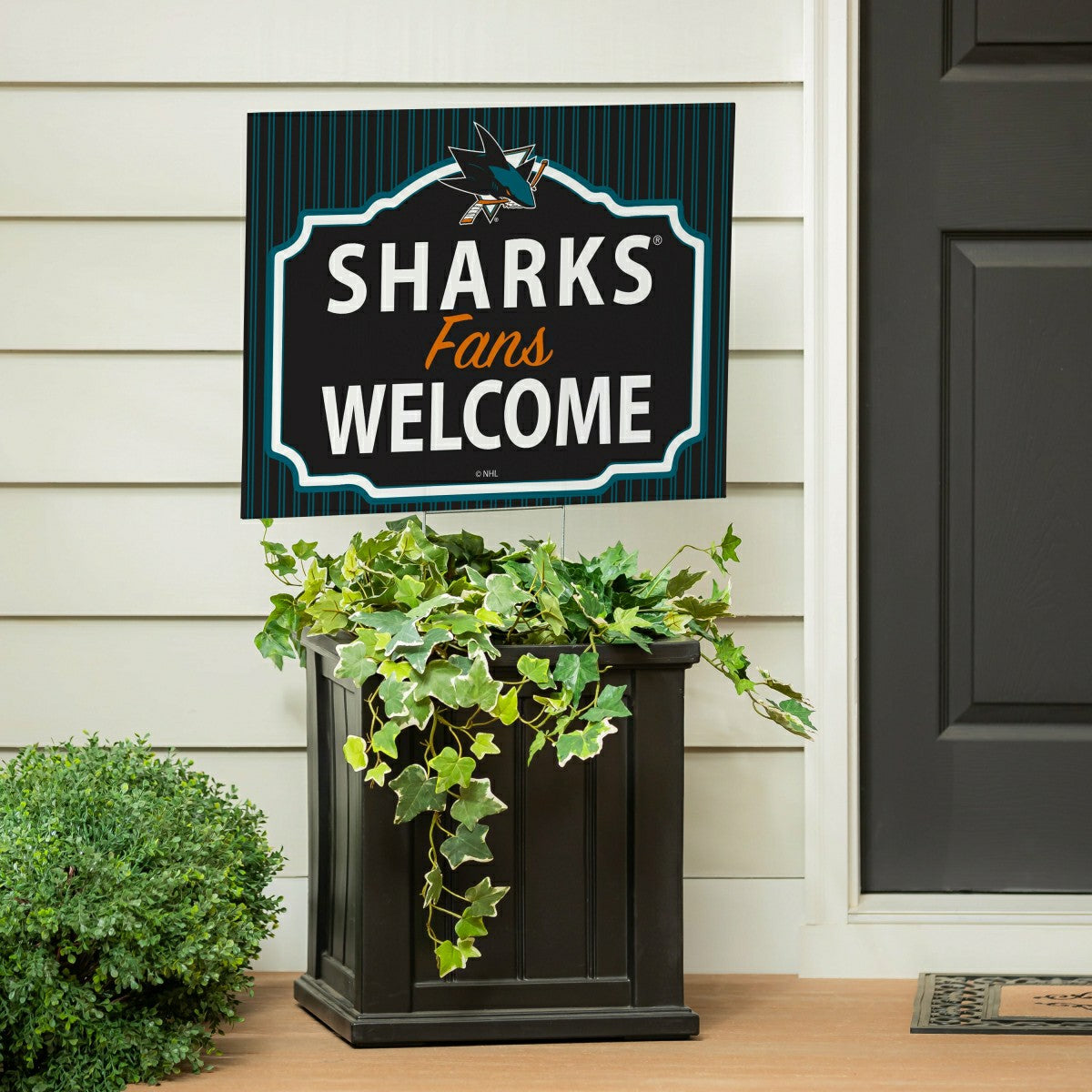 San Jose Sharks Coroplast Yard Sign, "Fans Welcome", NHL, Home