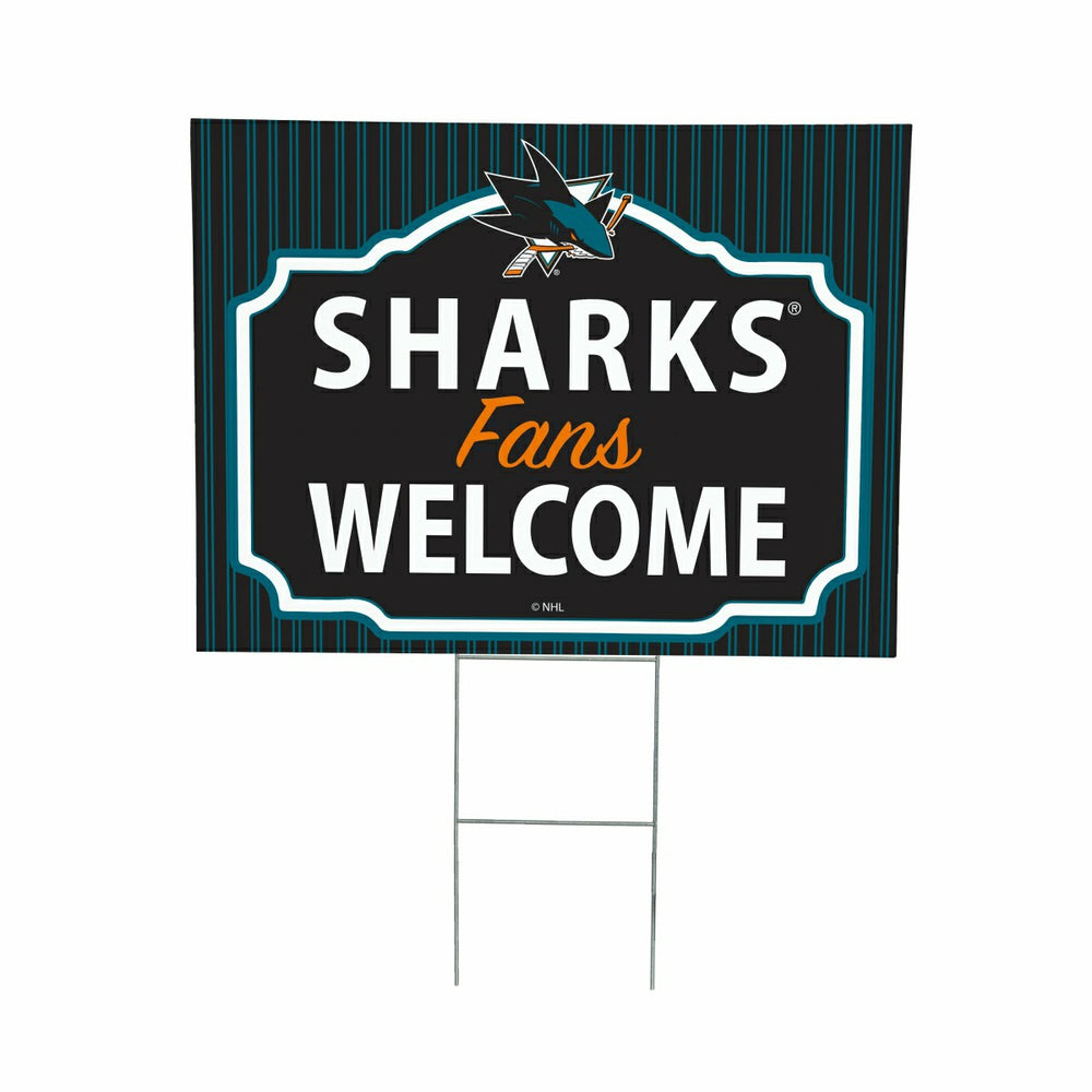San Jose Sharks Coroplast Yard Sign, "Fans Welcome", NHL, Home