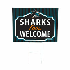 San Jose Sharks Coroplast Yard Sign, "Fans Welcome", NHL, Home