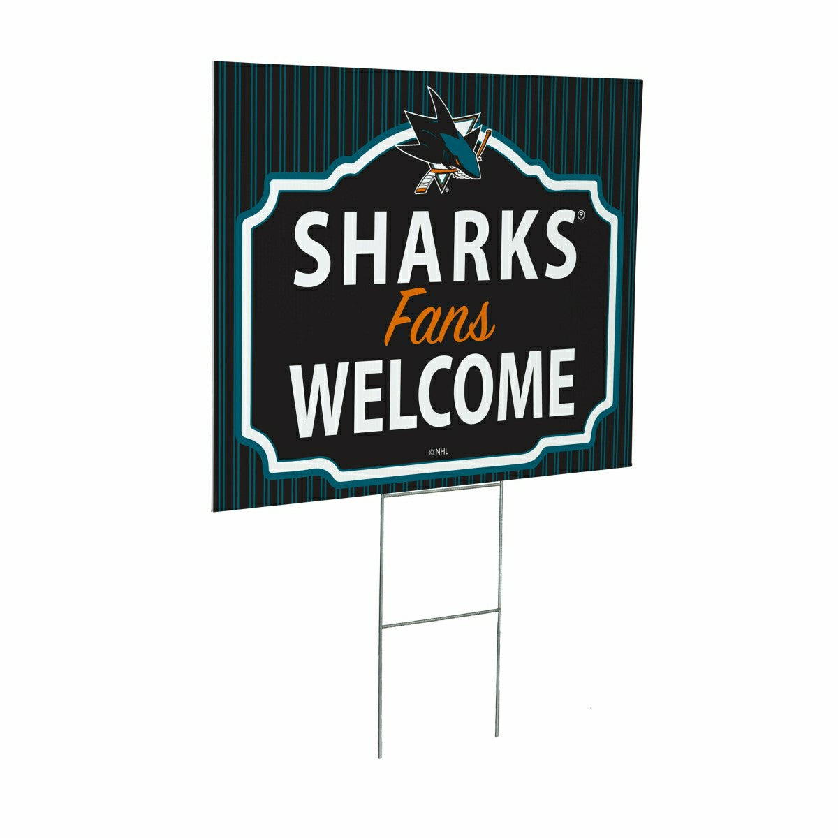 San Jose Sharks Coroplast Yard Sign, "Fans Welcome", NHL, Home