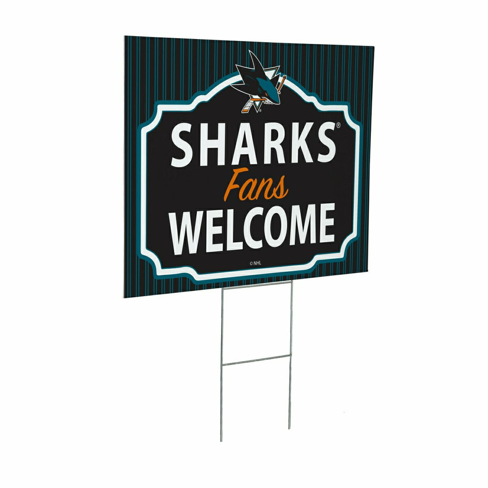 San Jose Sharks Coroplast Yard Sign, "Fans Welcome", NHL, Home