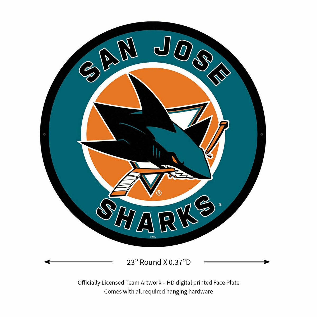 LED Wall Decor, Round, San Jose Sharks, NHL, Home