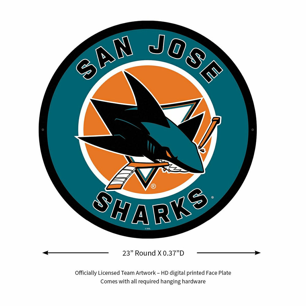 LED Wall Decor, Round, San Jose Sharks, NHL, Home