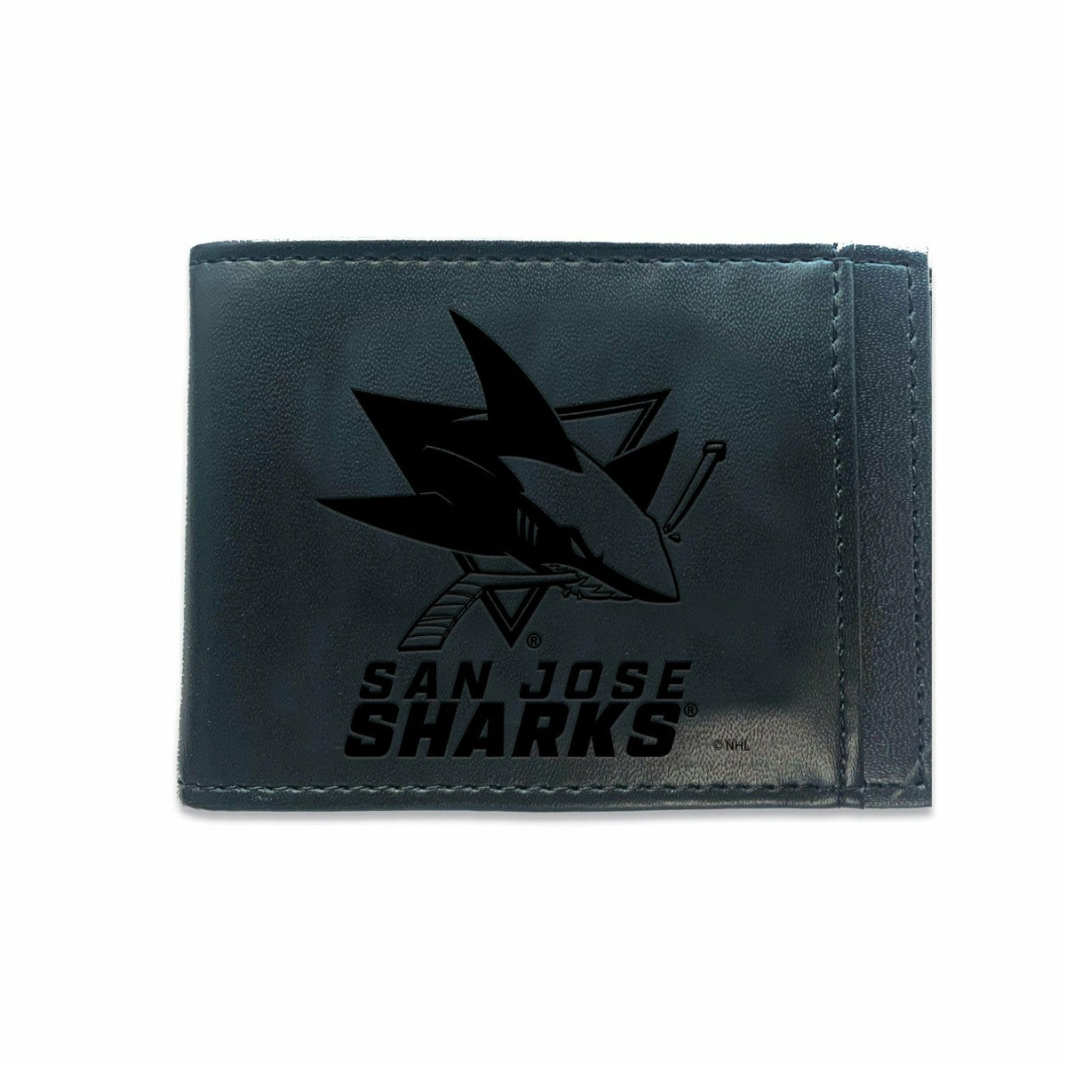 Front Pocket Wallet w/ RFID Blocking, San Jose Sharks, Black, NHL, Home