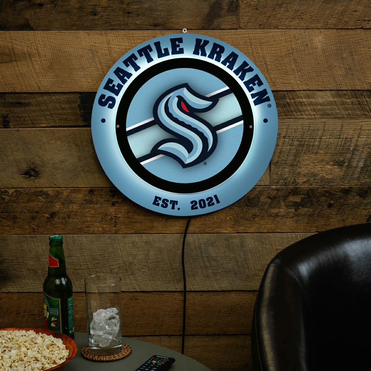 Seattle Kraken, Metal Lite, Round, NHL