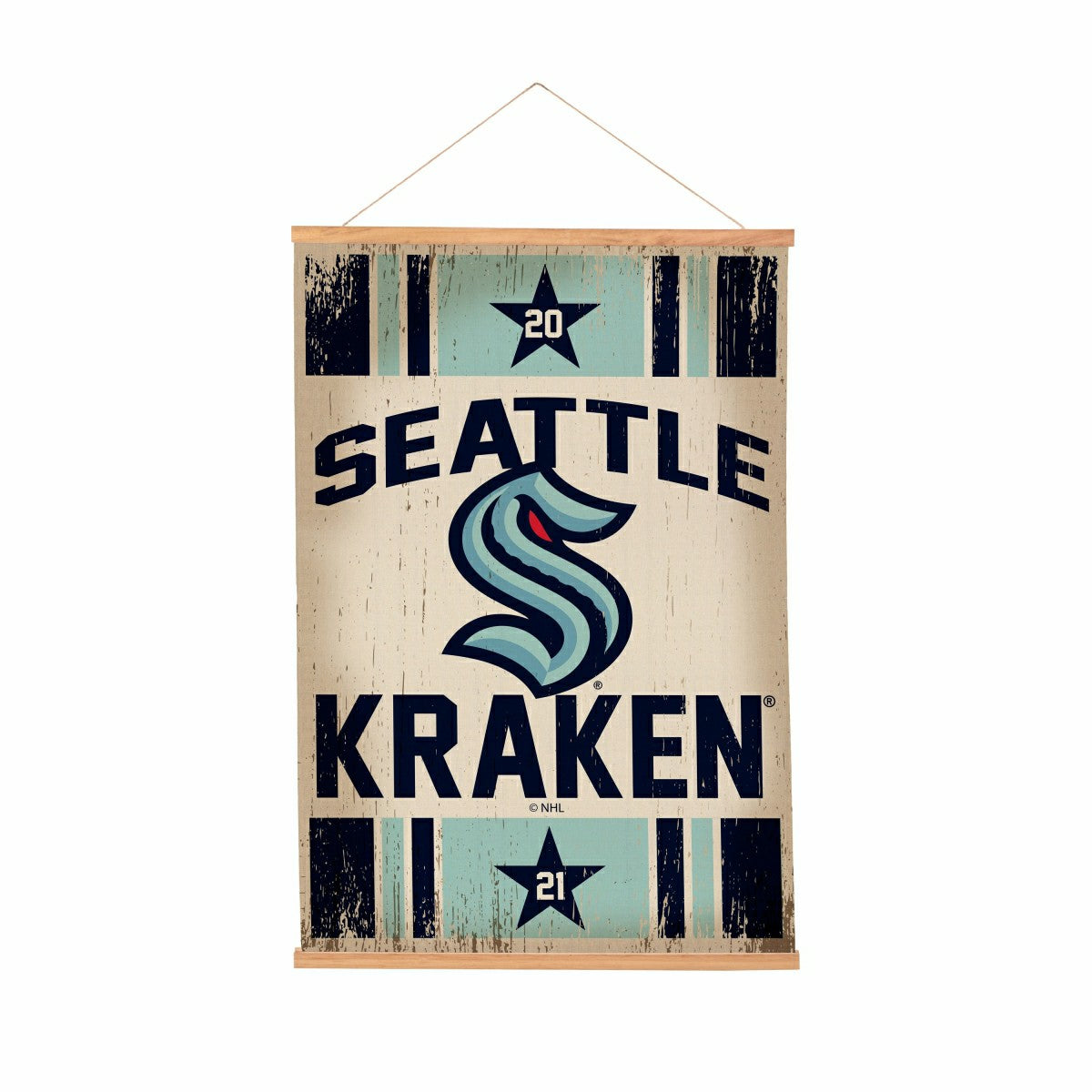 Seattle Kraken, Canvas Wall Tapestry, Medium, 36x24, NHL, Home