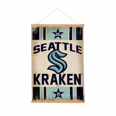Seattle Kraken, Canvas Wall Tapestry, Medium, 36x24, NHL, Home
