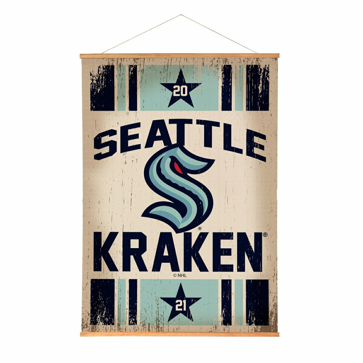 Seattle Kraken, Canvas Wall Tapestry, Large, 54x37, NHL, Home