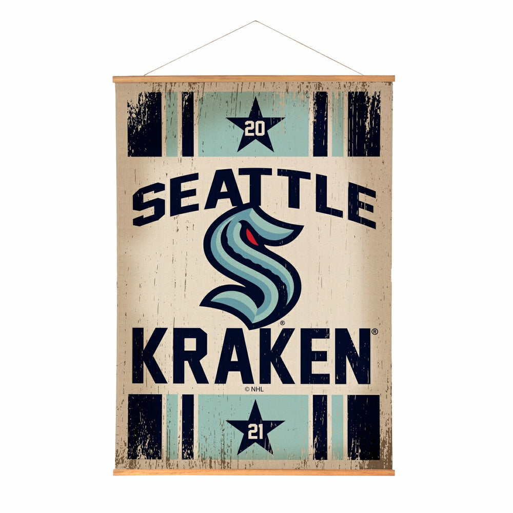 Seattle Kraken, Canvas Wall Tapestry, Large, 54x37, NHL, Home