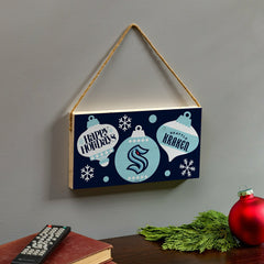Seattle Kraken Holiday Wood Wall Sign, 6x11, NHL, Home