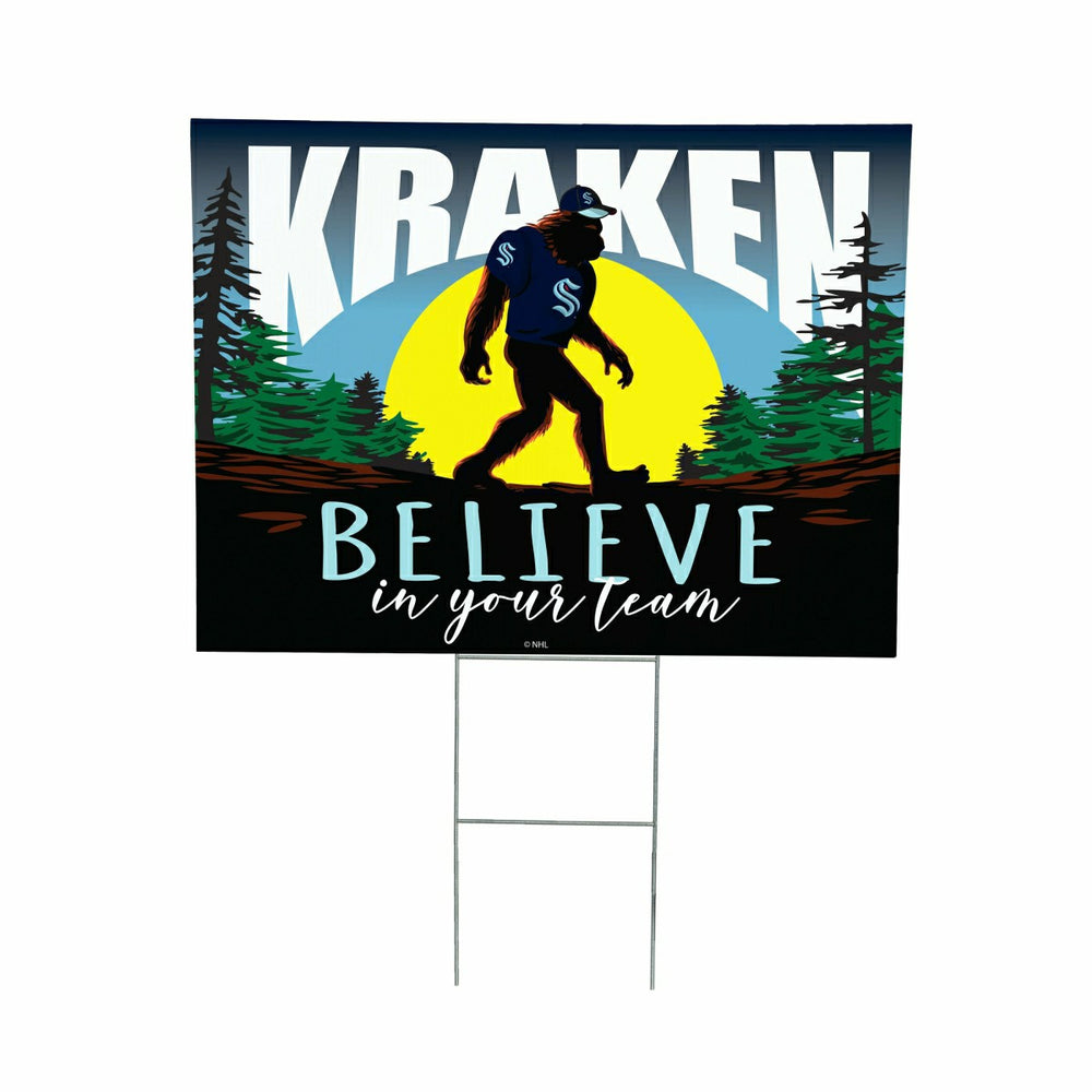 Seattle Kraken Yard Sign, Bigfoot, NHL, Home