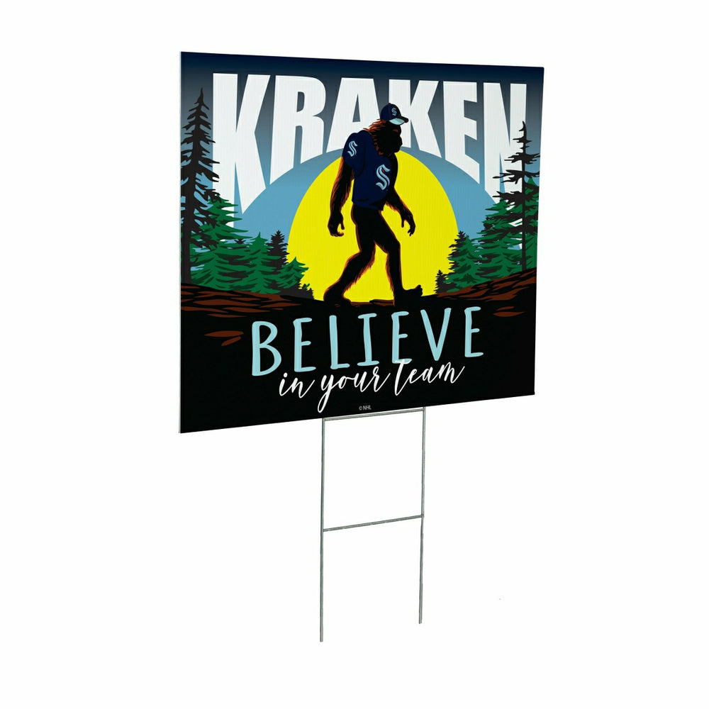 Seattle Kraken Yard Sign, Bigfoot, NHL, Home